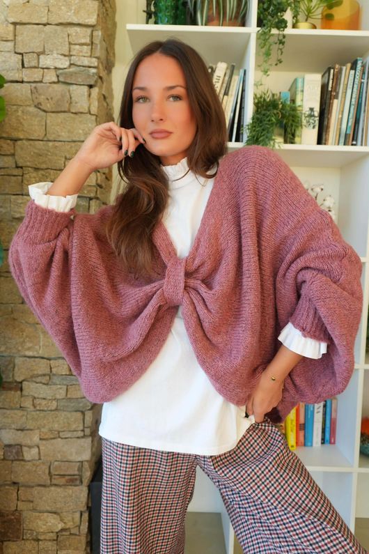 Big Softie Batwing Or Butterfly Knit Plum /13=